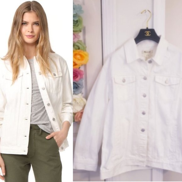 NWT MADEWELL boxy Oversize white denim jacket - Picture 2 of 16